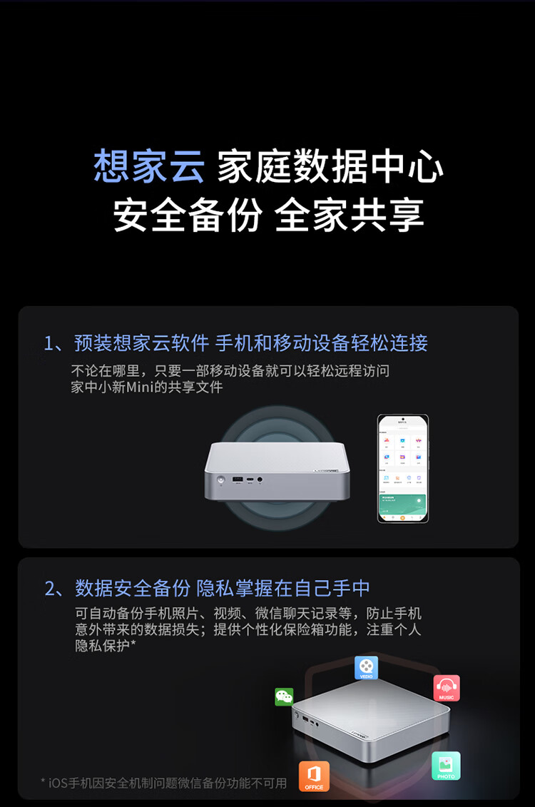 联想（Lenovo）商用办公家用电脑小新Mini-01IRH i7-13700H-32G-1TSS/W11集成单主机