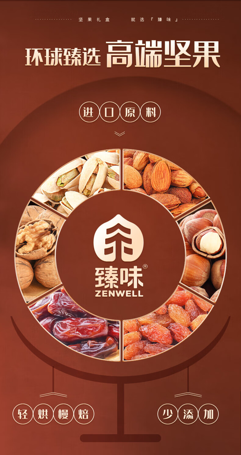 臻味（Delicious）高端坚果福利干果礼盒年货大礼包 环球优品礼盒 1.78kg