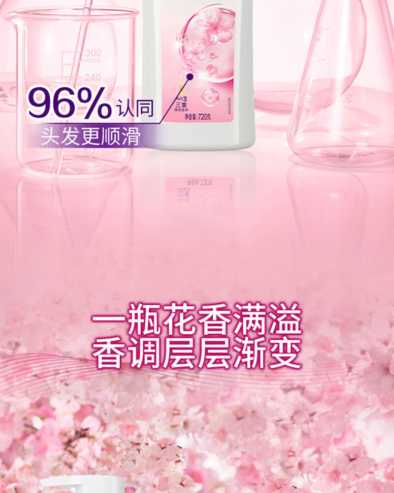 清扬去屑洗发水套装 清樱花露香型(720*2+100*2)g新老包装随机发货