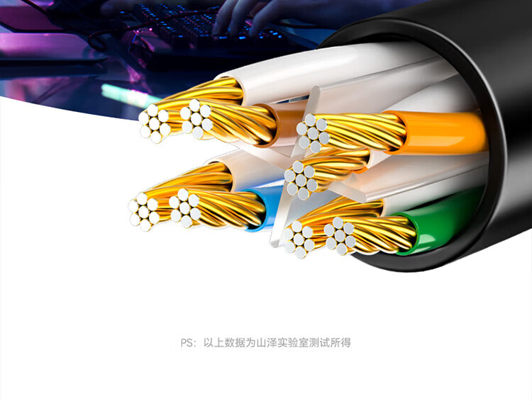 山泽(SAMZHE)六类网线 CAT6类千兆极速8芯双绞 工程家用宽带监控电脑网络成品跳线 黑色 WD6015 1.5米 两条装