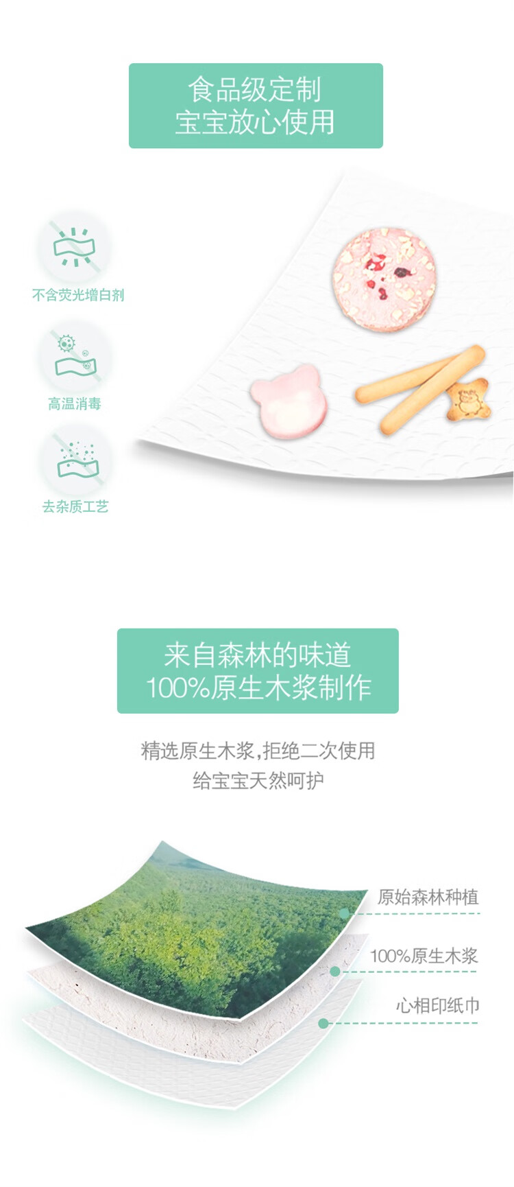 心相印婴儿抽纸三层110抽M码大包母婴可用15包