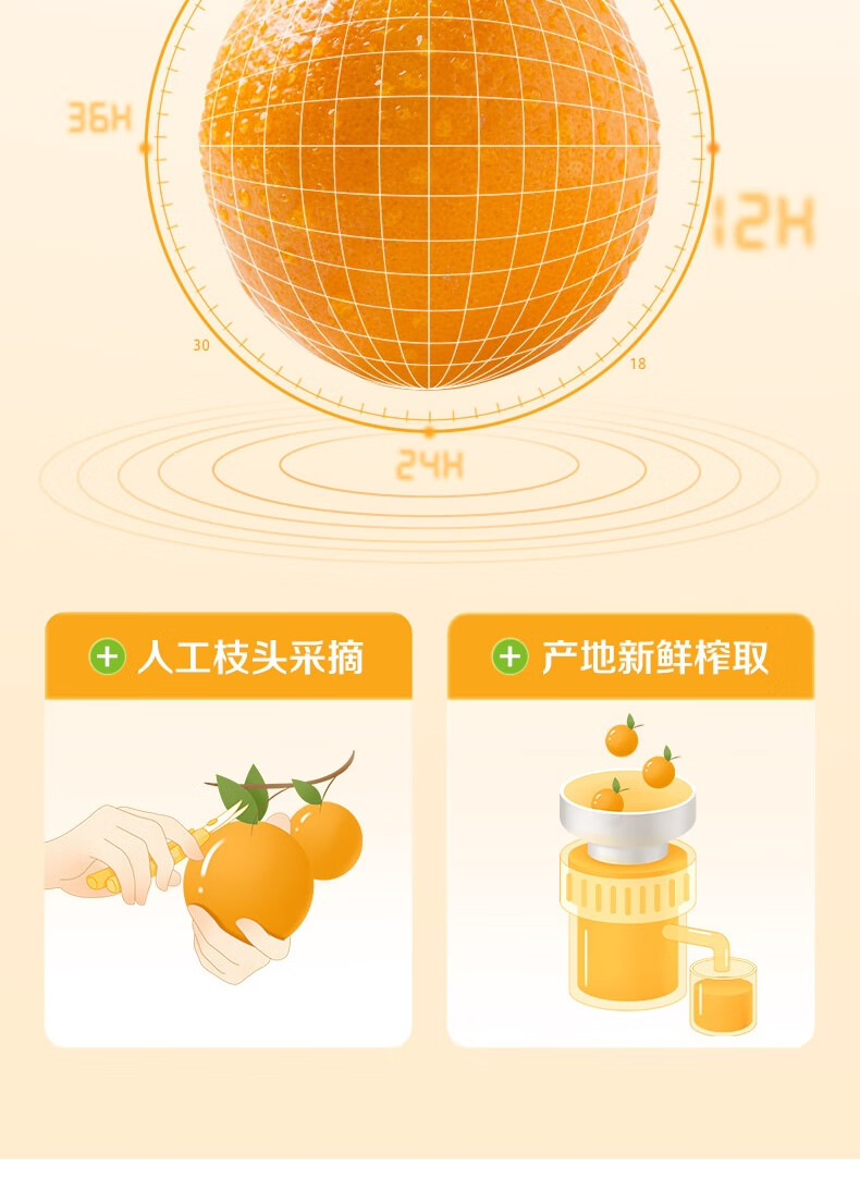 农夫山泉NFC果汁饮料 整箱装 100%NFC橙汁300ml*24瓶