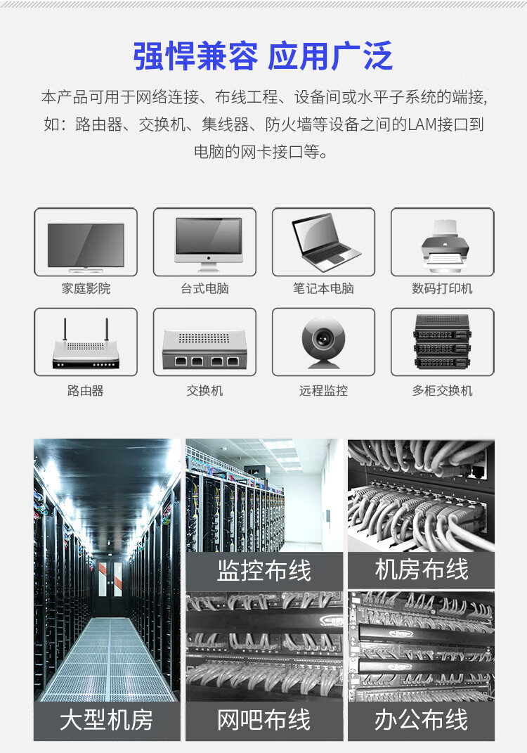 山泽(SAMZHE)六类网线(0.51±0.02mm) CAT6类非屏蔽千兆网线 纯铜线芯 家装布线网络用线 BH6100 100米
