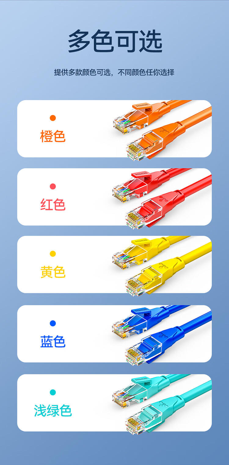 山泽(SAMZHE)六类网线 CAT6类千兆极速8芯双绞 工程家用宽带监控电脑网络成品跳线 黄色 YWD6030 3米