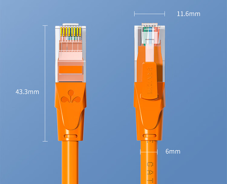 山泽(SAMZHE)六类网线 CAT6类千兆极速8芯双绞 工程家用宽带监控电脑网络成品跳线 橙色 OWD6030 3米