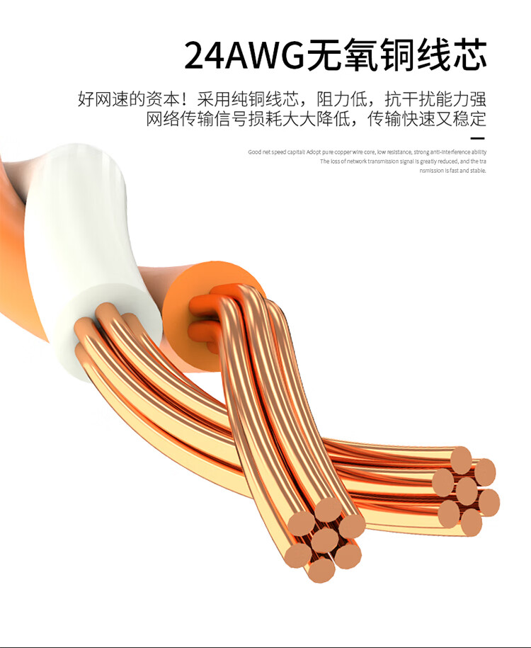 山泽(SAMZHE)六类网线 CAT6类千兆纯铜网线 成品电脑/家装/宽带网络连接跳线 黑色 HCT80 8米