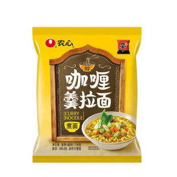 农心方便面 网红熬夜加班休闲零食 袋面泡面 咖喱羹拉面5连包*2包