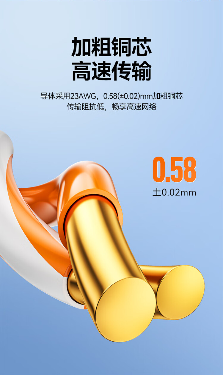 山泽(SAMZHE)六类双屏蔽网线【商用版】智能工程 CAT6类千兆网线无氧铜高速网线 棕色SFTP-6305 305米