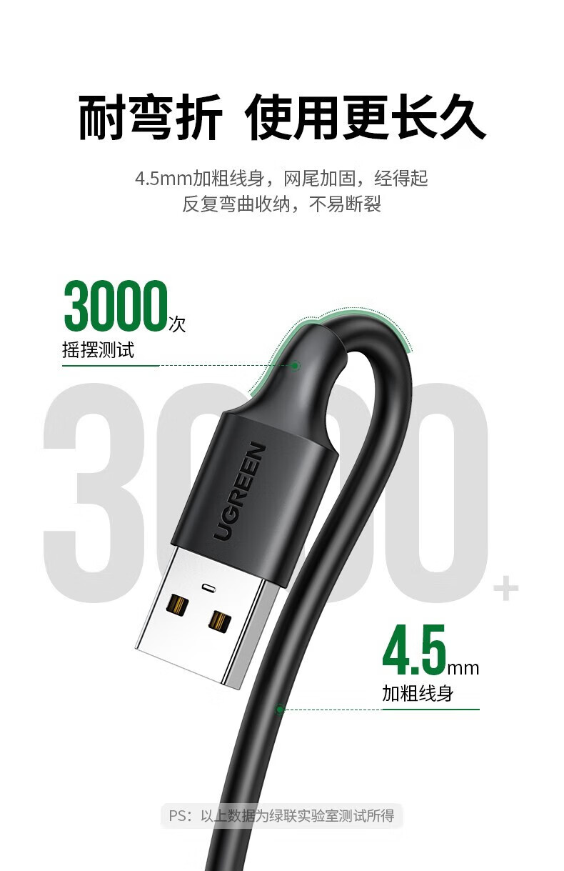 绿联（UGREEN）CM456 USB3.0分线器 高速4口拓展坞 转接头一拖多转换器线 4口USB3.0分线器 1.5米 20488
