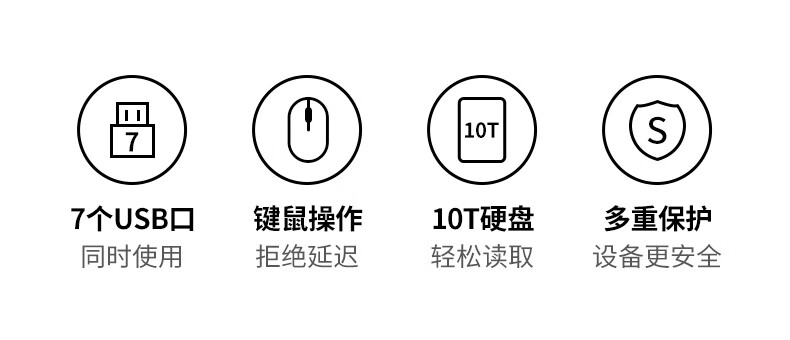 绿联（UGREEN）30374台式机笔记本扩展坞一拖七多接口转换器 USB分线器 高速拓展7口2.0HUB集线器 (1米)