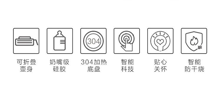 美的（Midea）电水壶/热水瓶0.6L折叠水壶旅行迷你便携式小型家用压缩电热水壶家用外出SH06Simple101白色