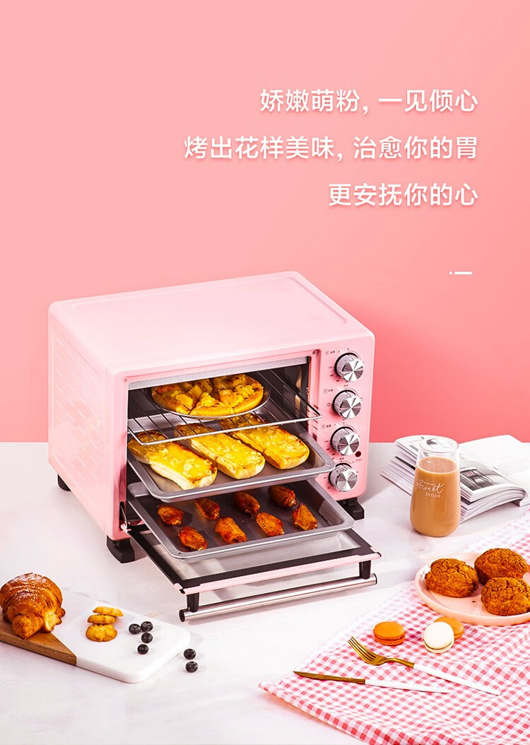 美的（Midea）电烤箱 上下独立控温 25升家用多功能电烤箱?含钛加热管 家用电烤箱PT25A0