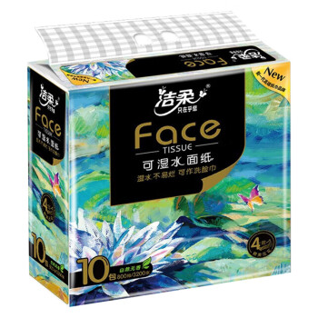 洁柔油画系列face 加厚4层M码80抽面巾纸 抽取式面巾纸 10包装 BR128