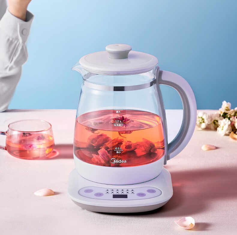 美的（Midea）养生壶迷你 养生壶 烧水壶 电热水壶 煮茶壶 花茶壶 电热水壶家用 GE1510