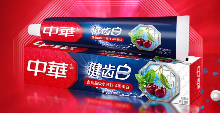 中华健齿白小苏打果香牙膏200G