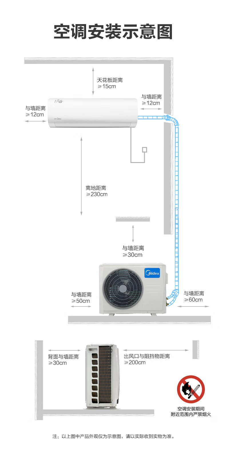 美的（Midea）空调新能效大1匹 变频冷暖空调挂机KFR-26GW/N8PJA3 智能家电家用空调