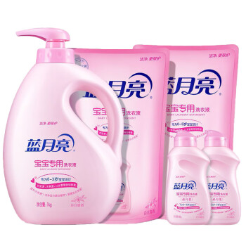 蓝月亮宝宝儿童专用洗衣液5件套装 手洗瓶1kg*1+袋装500g*2+80g旅行装*2