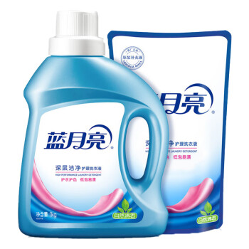 蓝月亮洗衣液洁净自然香1kg+洁净自然香500g袋