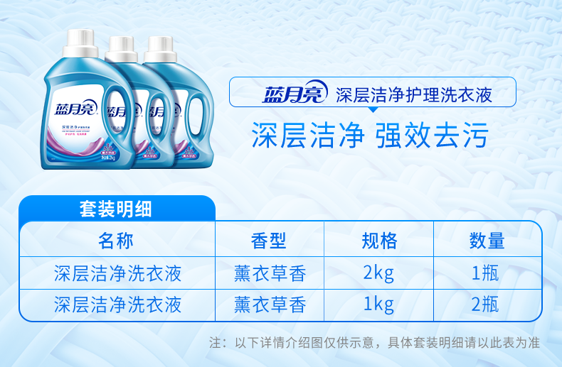 蓝月亮洗衣液洁净薰2kg+洁净薰1kg*2