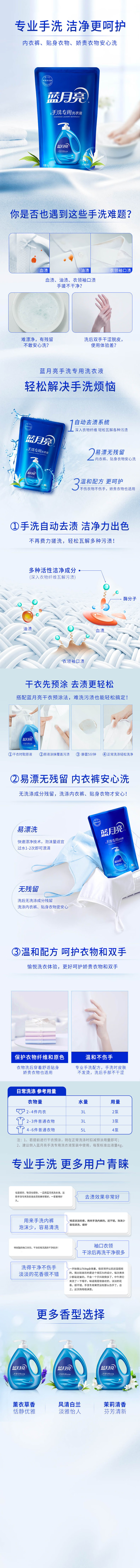 蓝月亮手洗专用洗衣液 补充套装 1kg袋*2