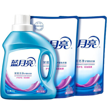 蓝月亮洗衣液套餐深层洁净薰衣草1kg瓶装+1kg*2袋装
