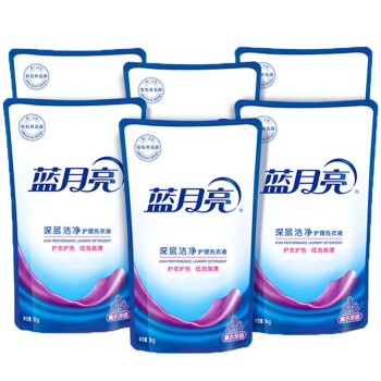 蓝月亮薰衣草深层洁净洗衣液袋装1kg×6