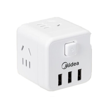 美的（Midea）插座usb排插S1C04U3充电魔方插线板拖接线板家用电源转换器全长3米 魔方排插