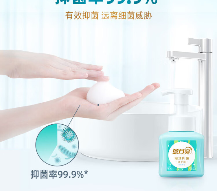 蓝月亮泡沫抑菌洗手液（鲜果薄荷）255ml