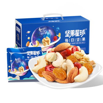 沃隆 休闲零食 坚果炒货 办公室小吃 每日坚果坚果星球600g 20g*30袋