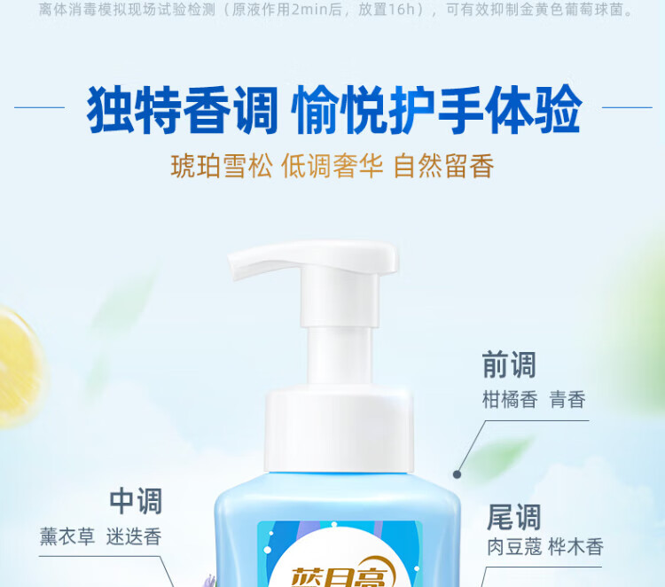蓝月亮泡沫洗手液（琥珀雪松）255ml*2