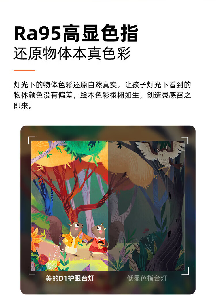 美的（Midea）台灯书桌学习MTD13-M/K-06学习全光谱无蓝光危害学生宿舍卧室灯无极调光