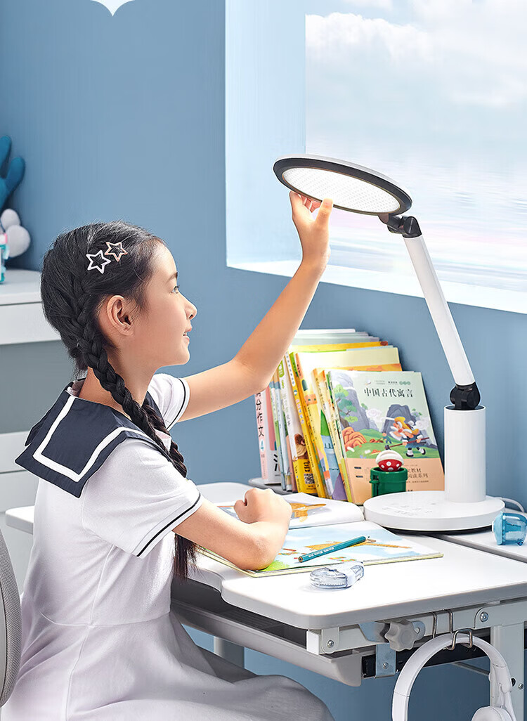 美的（Midea）台灯书桌学习MTD13-M/K-06学习全光谱无蓝光危害学生宿舍卧室灯无极调光