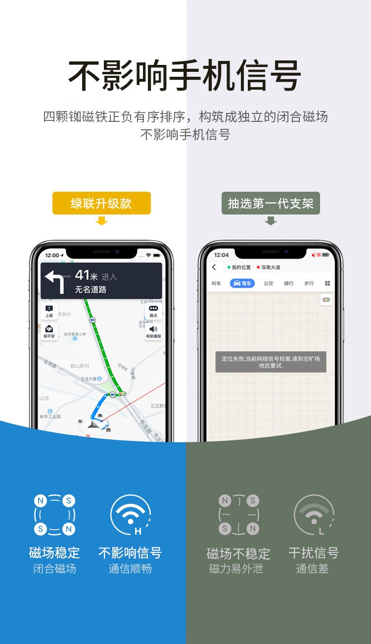 绿联 车载手机支架 汽车空调卡扣出风口支架 手机架 简洁款 50323 黑色
