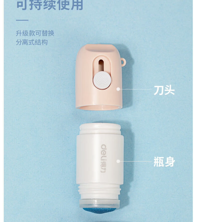得力 (deli)一体式热敏纸涂改液 不脏手信息隐私防泄密带刀头 10ml/瓶 颜色随机 JQ122