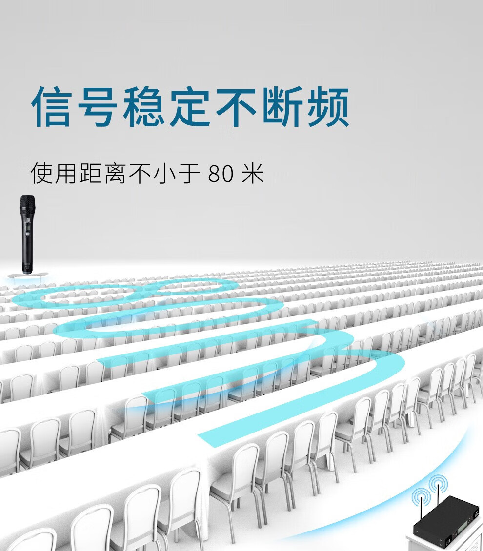 完美本色（Perfect Pure） M12C 一拖二专业教学舞台演出主持直播专用麦克风 无线手持话筒 黑色