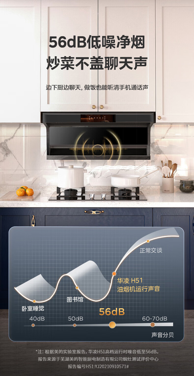 Midea美的 抽油烟机7字型顶侧双吸22立方爆炒大吸力CXW-300-H51家用吸油烟机高温电热洗挥手华菱