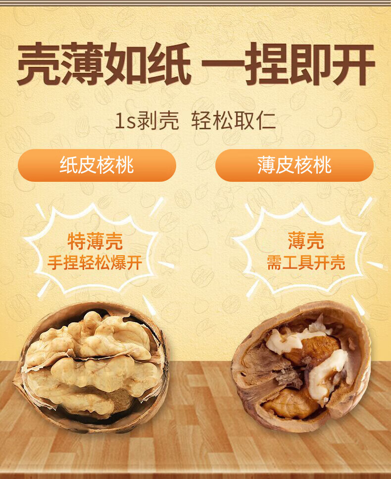 西域美农休闲食品 零食小吃 散装 温宿纸皮核桃1.5kg