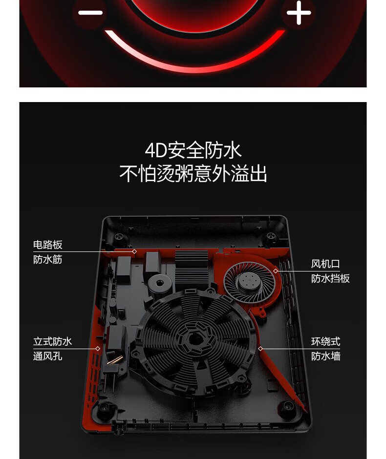 美的（Midea）C22-RH2268 电磁炉 超薄大面板触控电磁炉套装火锅 恒匀火计时功能大火力 xs