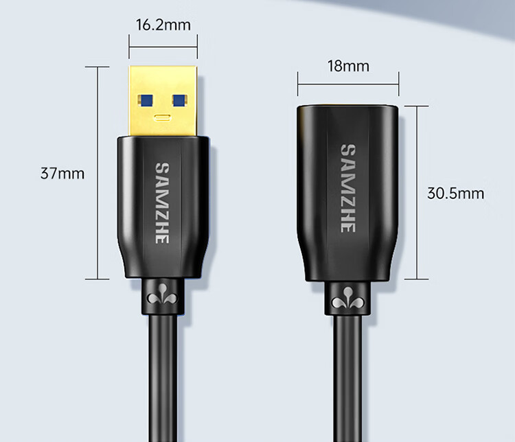 山泽(SAMZHE) USB延长线usb3.0高速传输数据线 公对母 AM/AF U盘鼠标键盘加长线蓝色0.6米 UK-606