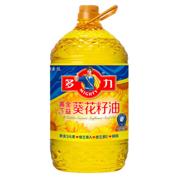 多力食用油小包装油 含维生素a 黄金3益葵花籽油 5L