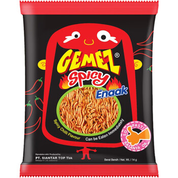 GEMEZ小鸡面休闲零食干脆面 火辣味 14gX16袋