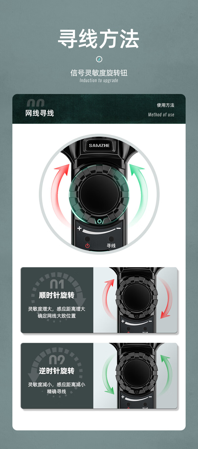 SAMZHE山泽 SZ-D266 网络寻线仪 多功能电话网络测线巡线仪【60V耐压/POE寻线套装】 抗干扰交换机寻线/