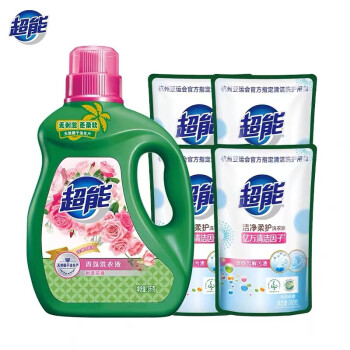 超能 香氛洗衣液2kg+超能洁净柔护洗衣液(非单卖品)500*4袋