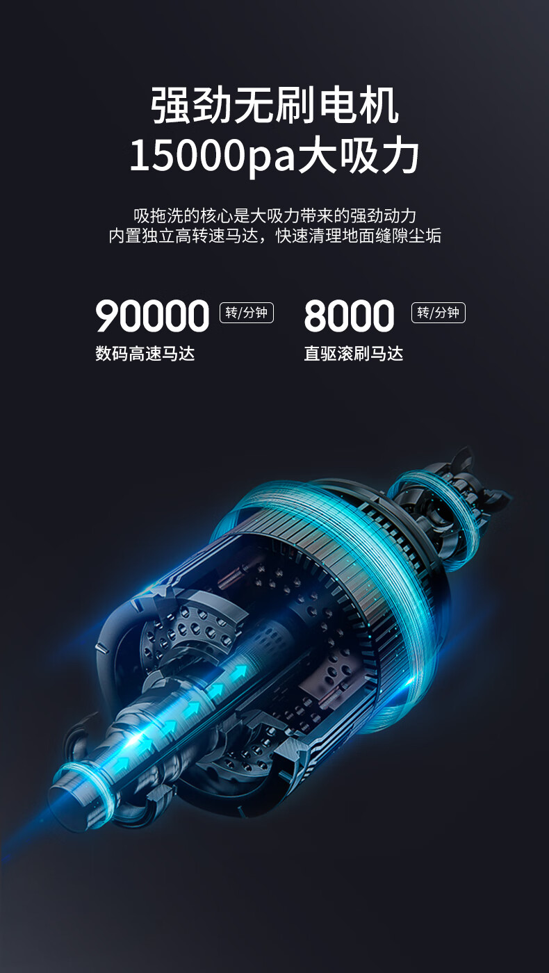 海尔（Haier）洗地机虎鲸无线智能自动清洁机电动拖把大吸力家用吸拖洗一体洗地机全自动拖地机吸尘器 Z6-W