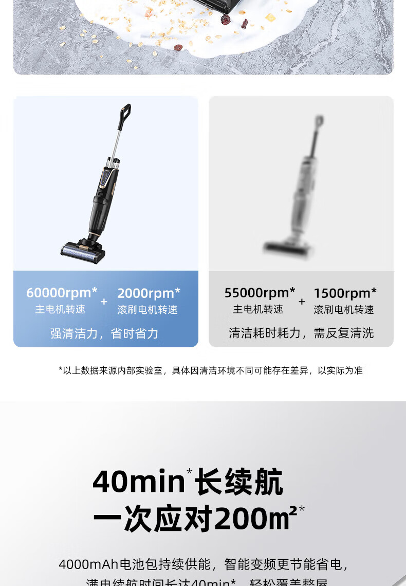 海尔（Haier）洗地机干湿两用型吸拖两用扫地机语音提示拖地机自动清洗吸尘器沿边清洁拖把E3-W