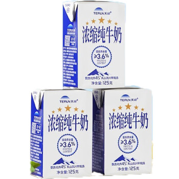 天润（TERUN）新疆儿童早餐 常温特浓牛乳整箱 125g*20盒/箱