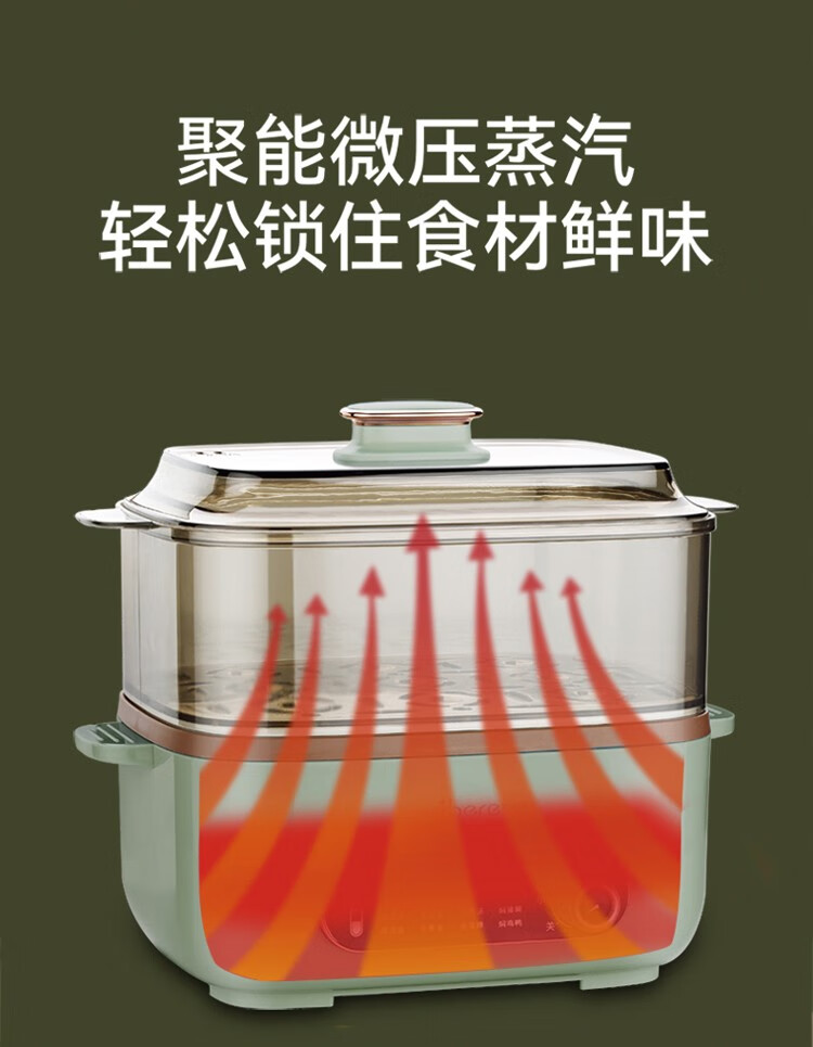 艾贝丽 多功能锅电煮锅电蒸锅电炒锅 料理锅 ABL-LLG19 草绿色