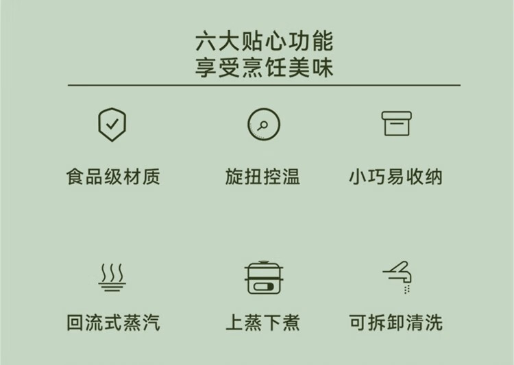 艾贝丽 多功能锅电煮锅电蒸锅电炒锅 料理锅 ABL-LLG19 草绿色