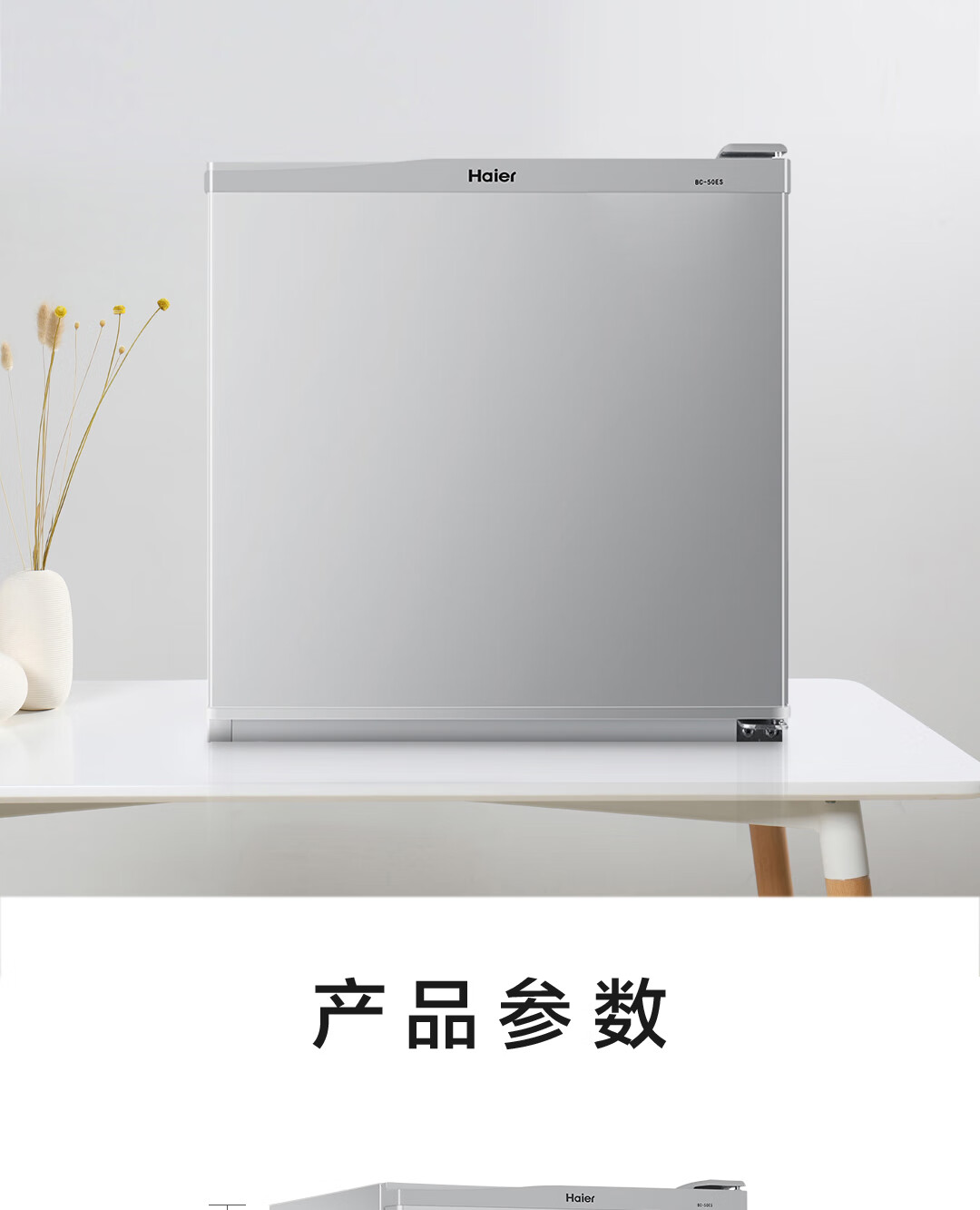 海尔（Haier）50升单门冰箱一级能效迷你小型家用租房宿舍办公室节能省电低音冷藏微型 BC-50ES