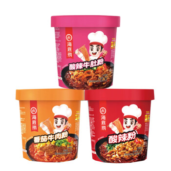 海底捞 多口味12盒装酸辣粉 酸辣牛肚粉136g*6+酸辣什锦粉111g*6